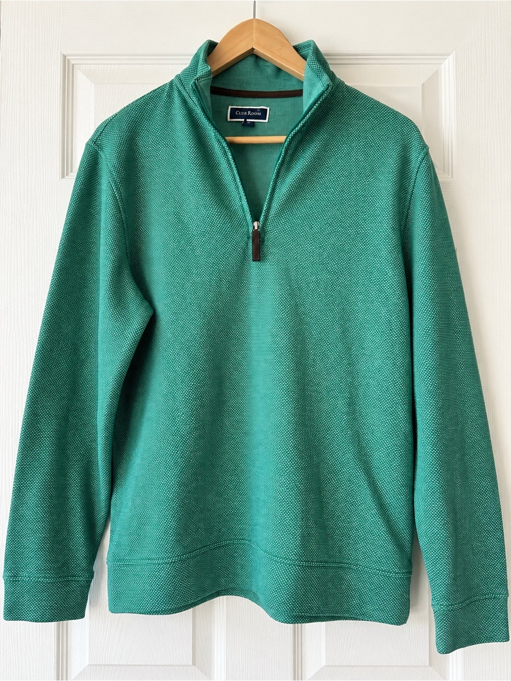 Club Room sea foam green quarter zip sweatshirt, size small